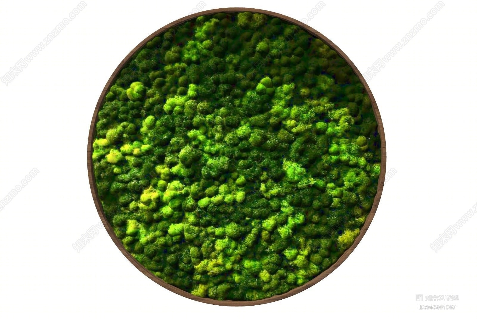 现代苔藓植物背景墙SU模型下载【ID:943401067】