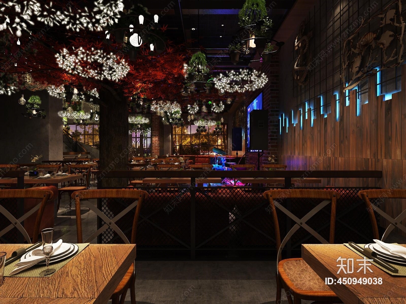 工业风音乐餐吧3D模型下载【ID:450949038】