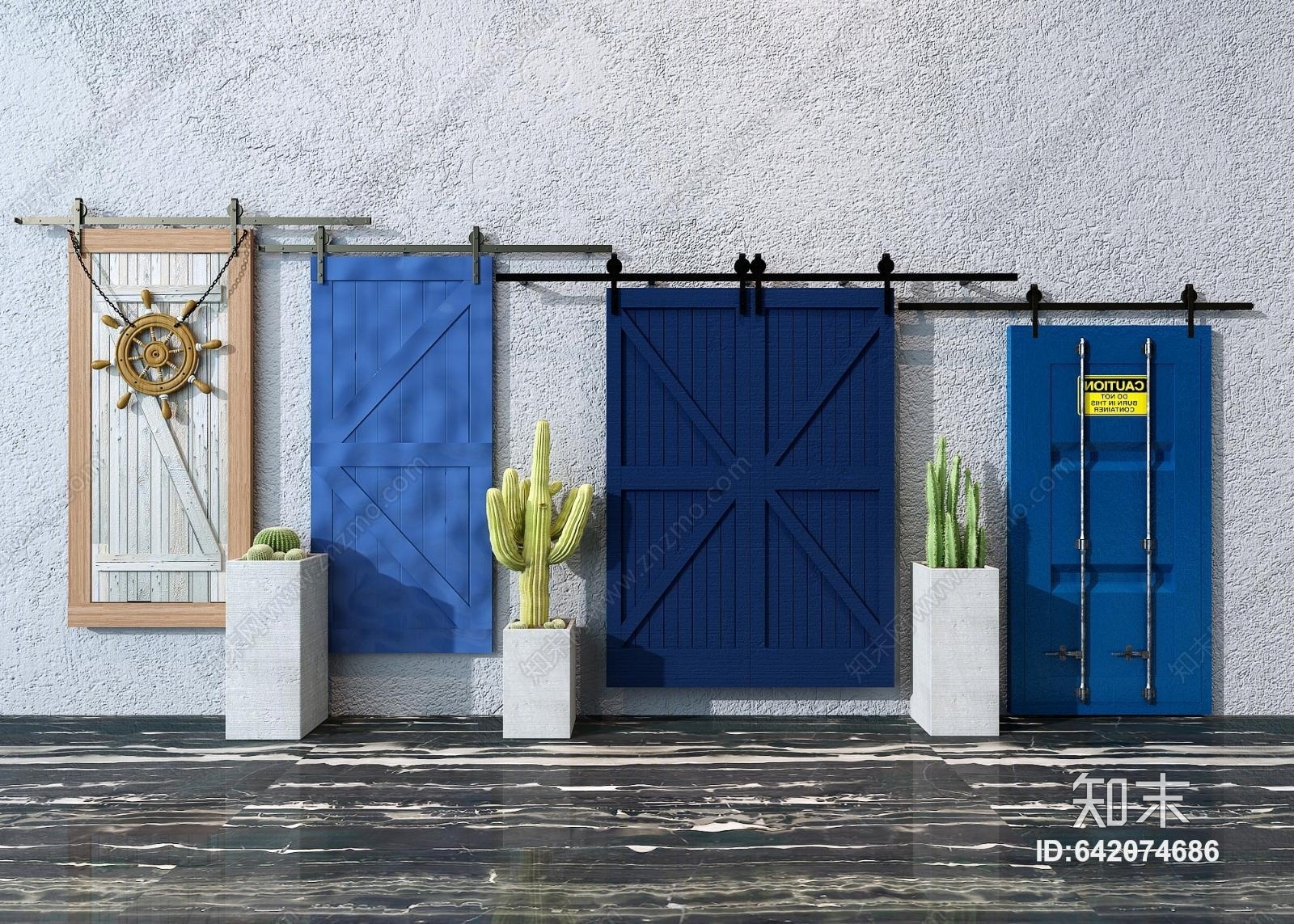 北欧谷仓门3D模型下载【ID:642074686】