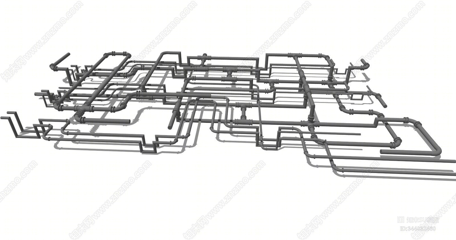 工业风天花管道SU模型下载【ID:344032460】
