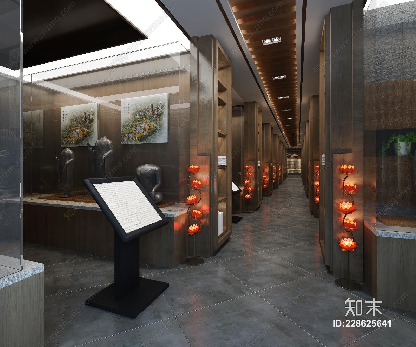 中式寺庙3D模型下载【ID:228625641】