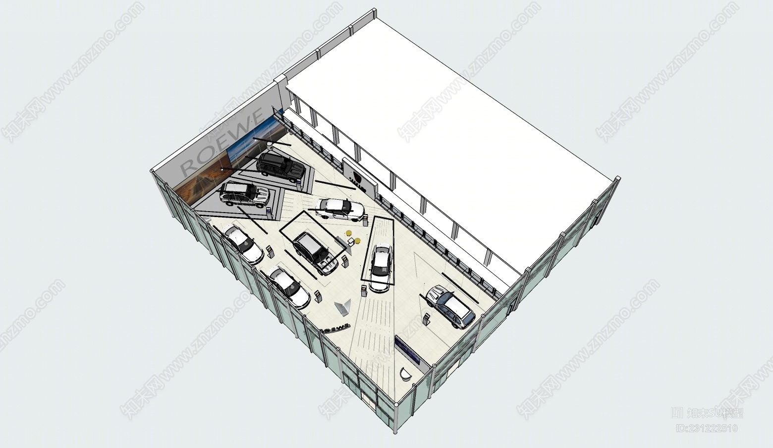 汽车4S店SU模型下载【ID:231222510】