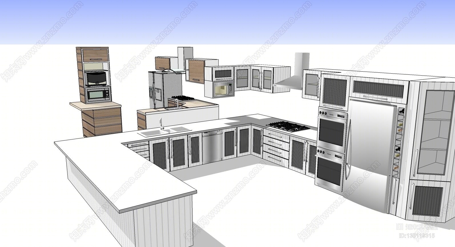 现代厨卫空间SU模型下载【ID:135119315】