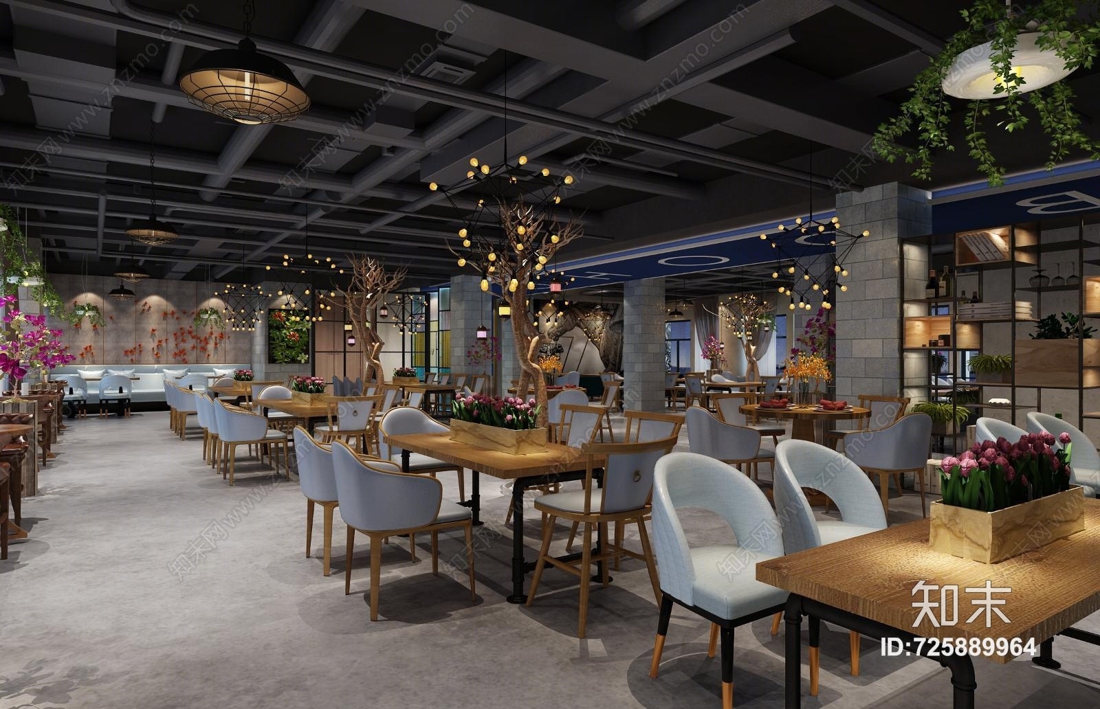 工业风餐厅3D模型下载【ID:725889964】