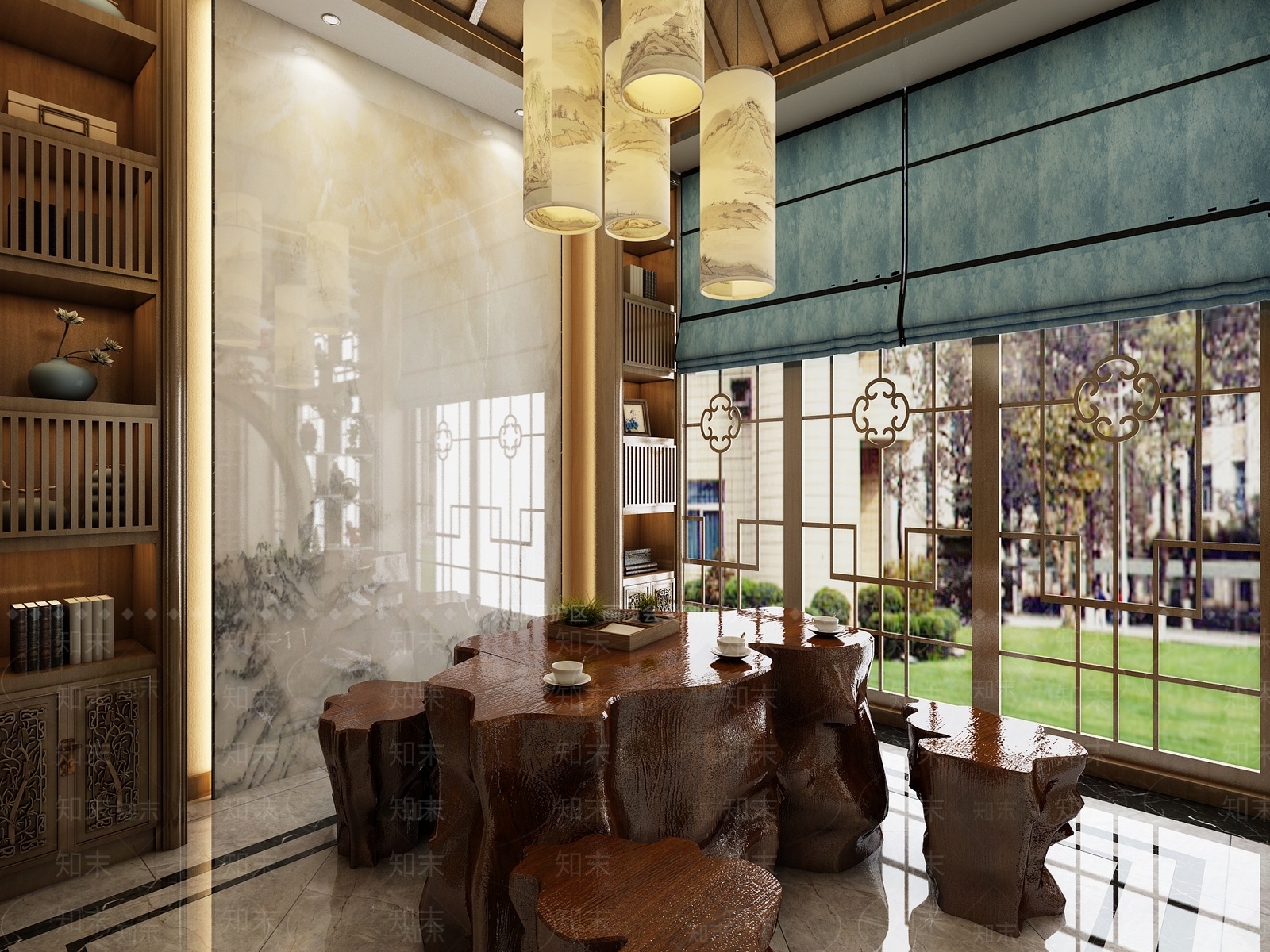 中式休息室3D模型下载【ID:932371636】