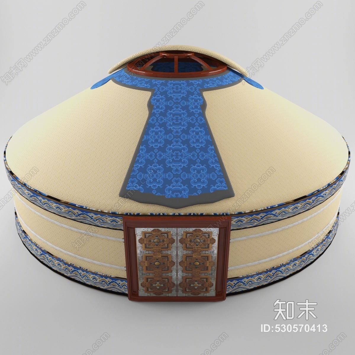 现代蒙古包小房子3D模型下载【ID:530570413】