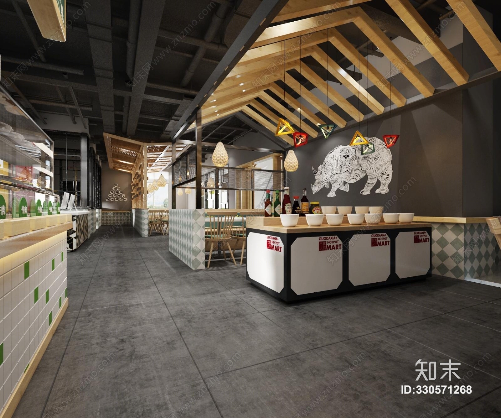 北欧火锅店3D模型下载【ID:330571268】