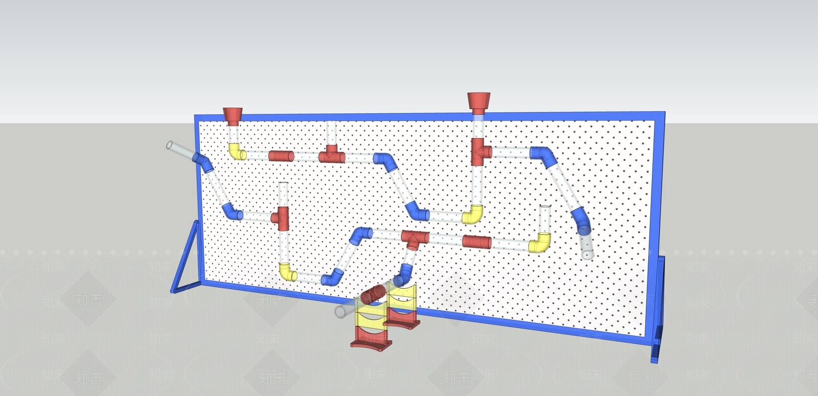 幼儿园户外沙水墙SU模型下载【ID:832257156】