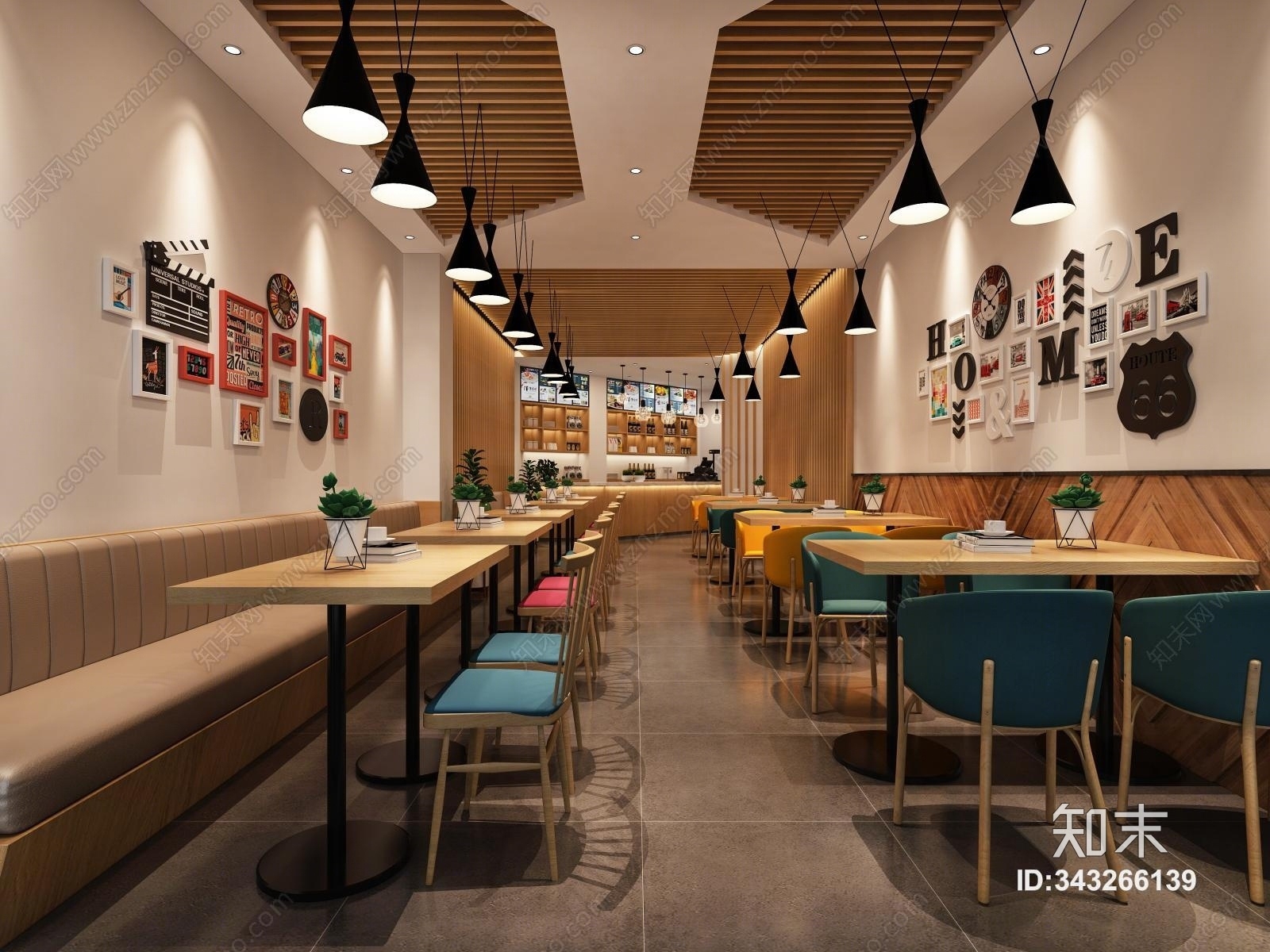 现代餐饮店3D模型下载【ID:343266139】