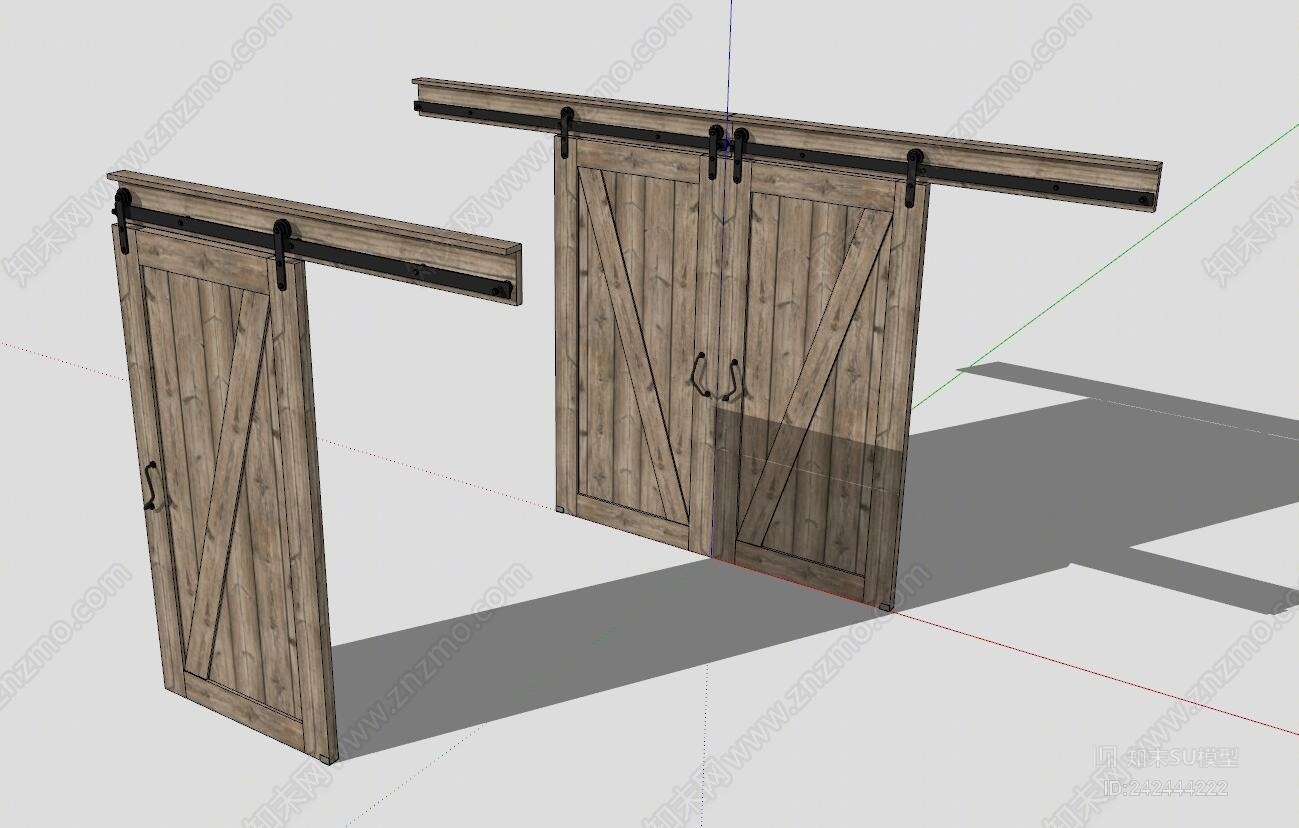 现代滑道门SU模型下载【ID:242444222】