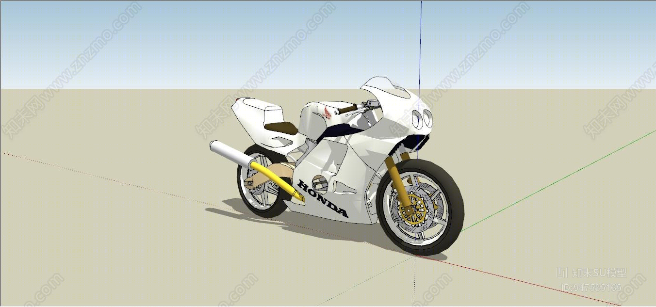 现代摩托车SU模型下载【ID:947585165】