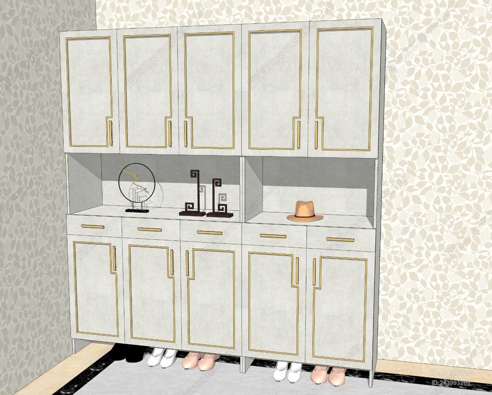 北欧门厅鞋柜SU模型下载【ID:243993269】