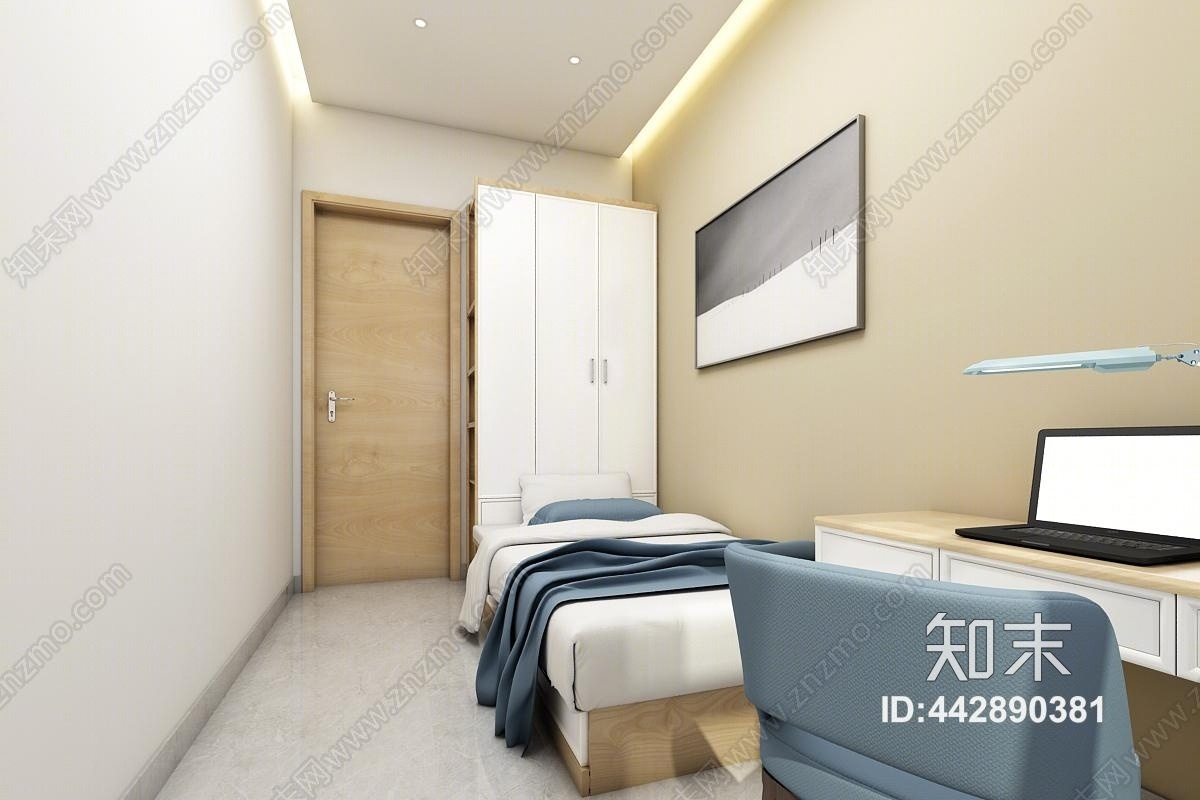 现代宿舍3D模型下载【ID:442890381】