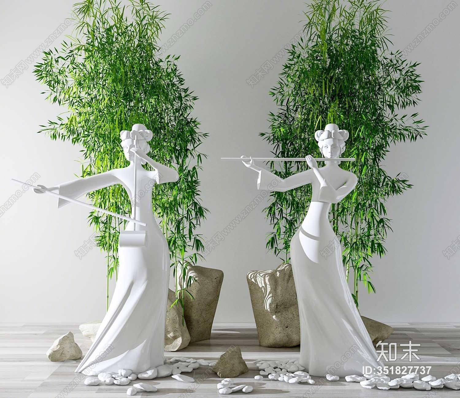 中式石头3D模型下载【ID:351827737】