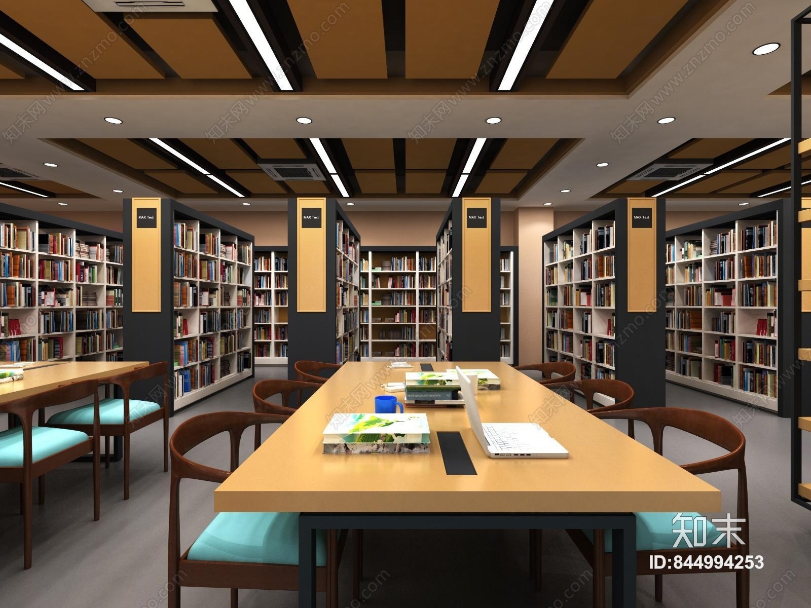 现代阅览室3D模型下载【ID:844994253】