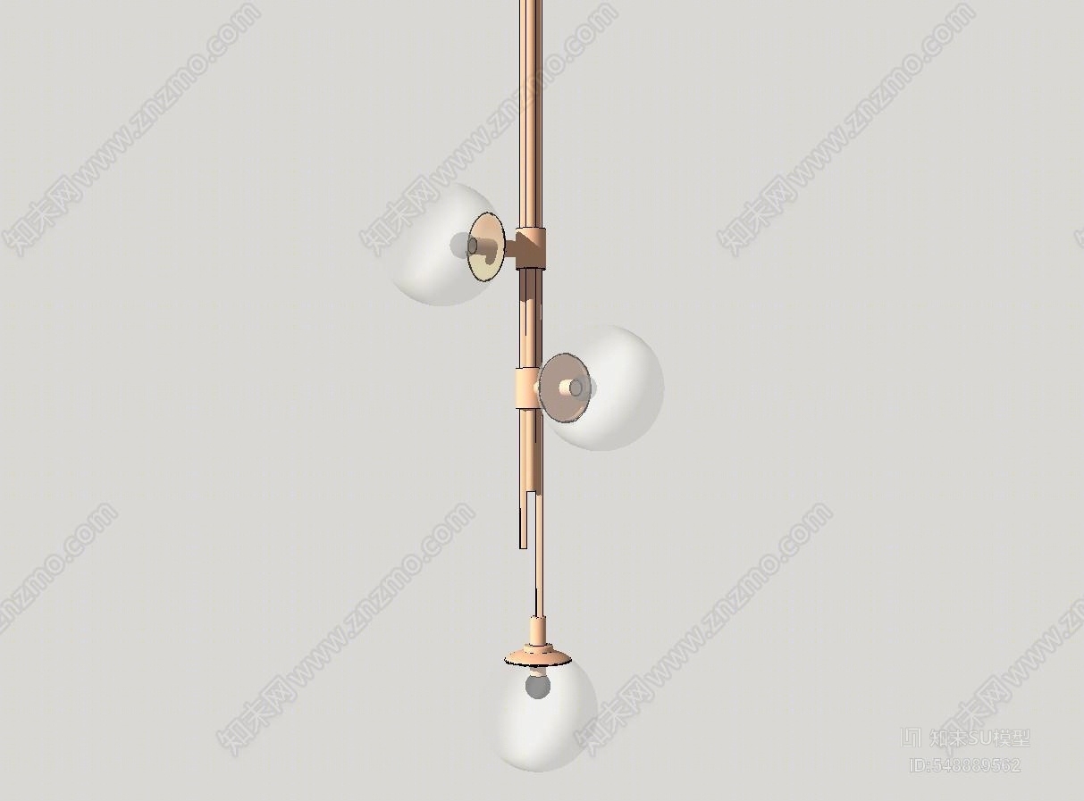 现代风格魔豆吊灯SU模型下载【ID:548889562】