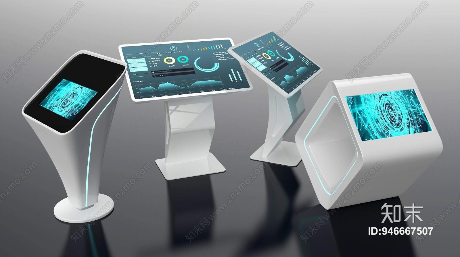 现代智能触摸屏一体机3D模型下载【ID:946667507】