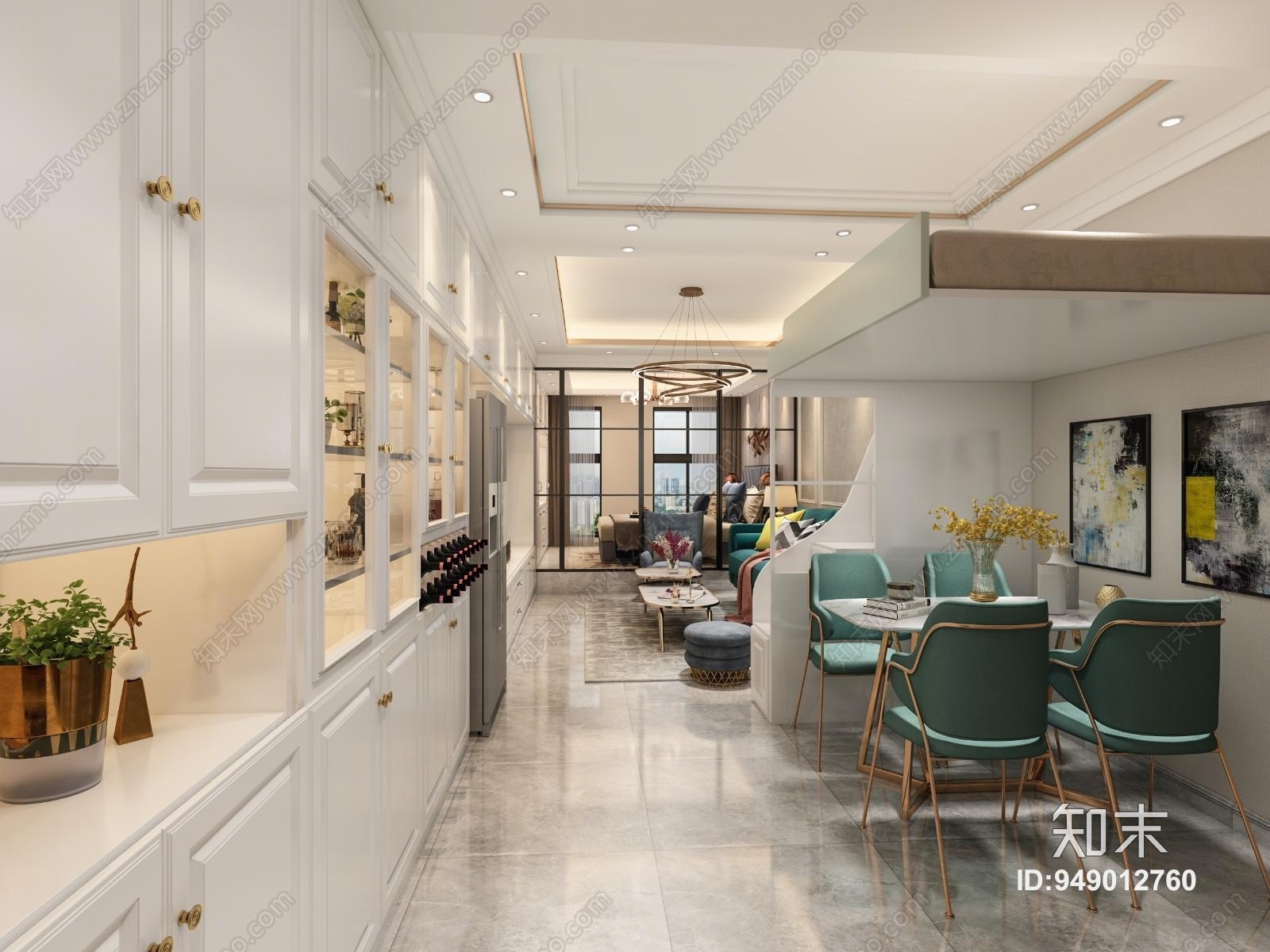 后现代公寓3D模型下载【ID:949012760】