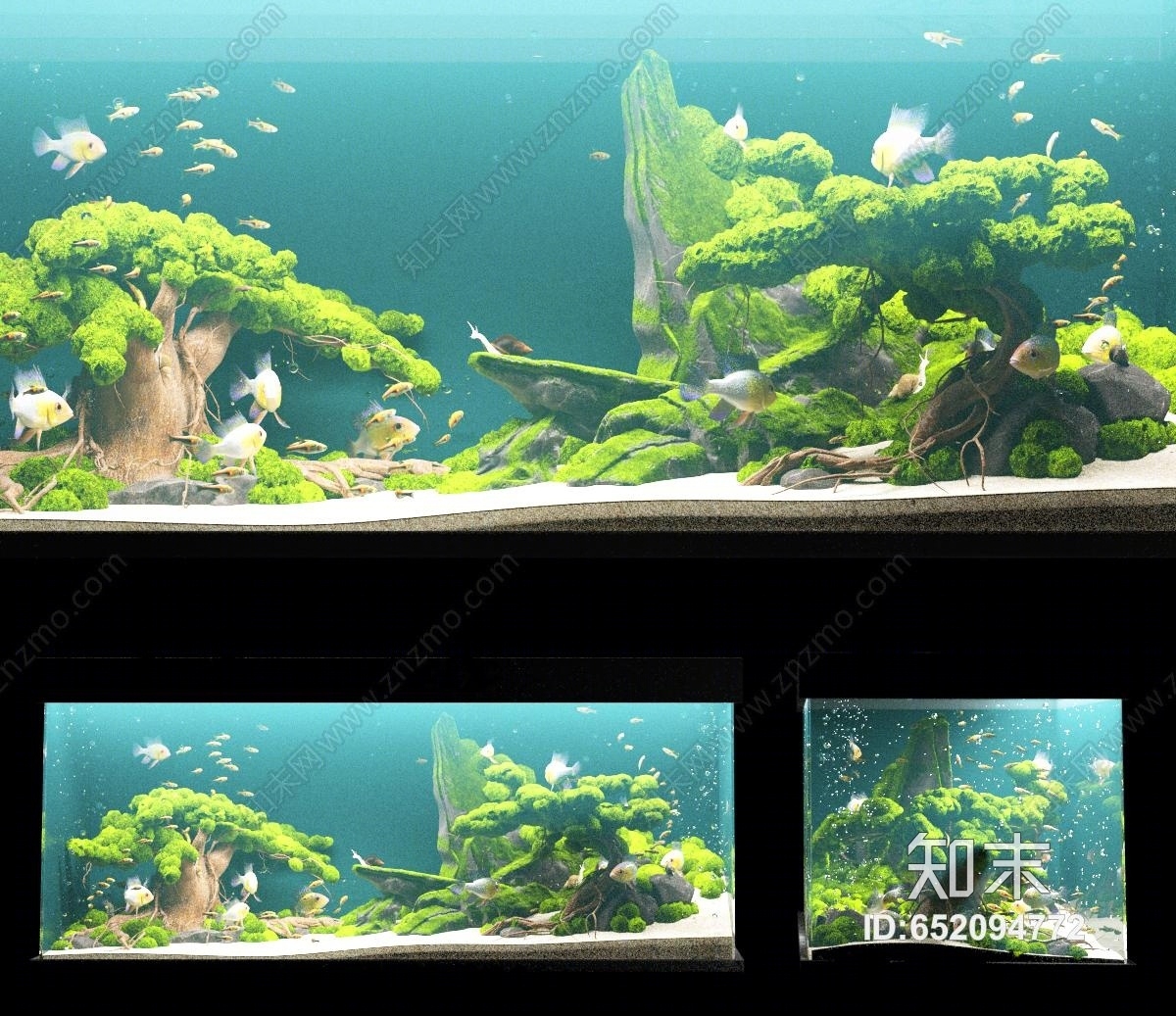 现代鱼缸3D模型下载【ID:652094772】