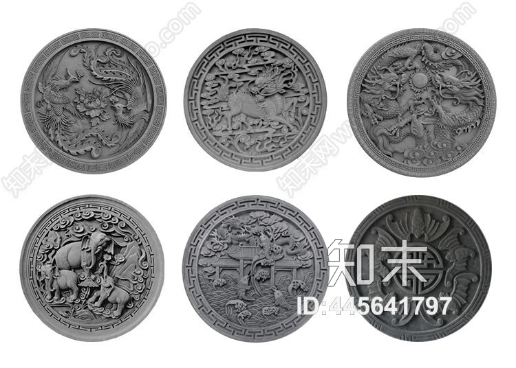 圆形造型浮雕高清贴图贴图下载【ID:445641797】