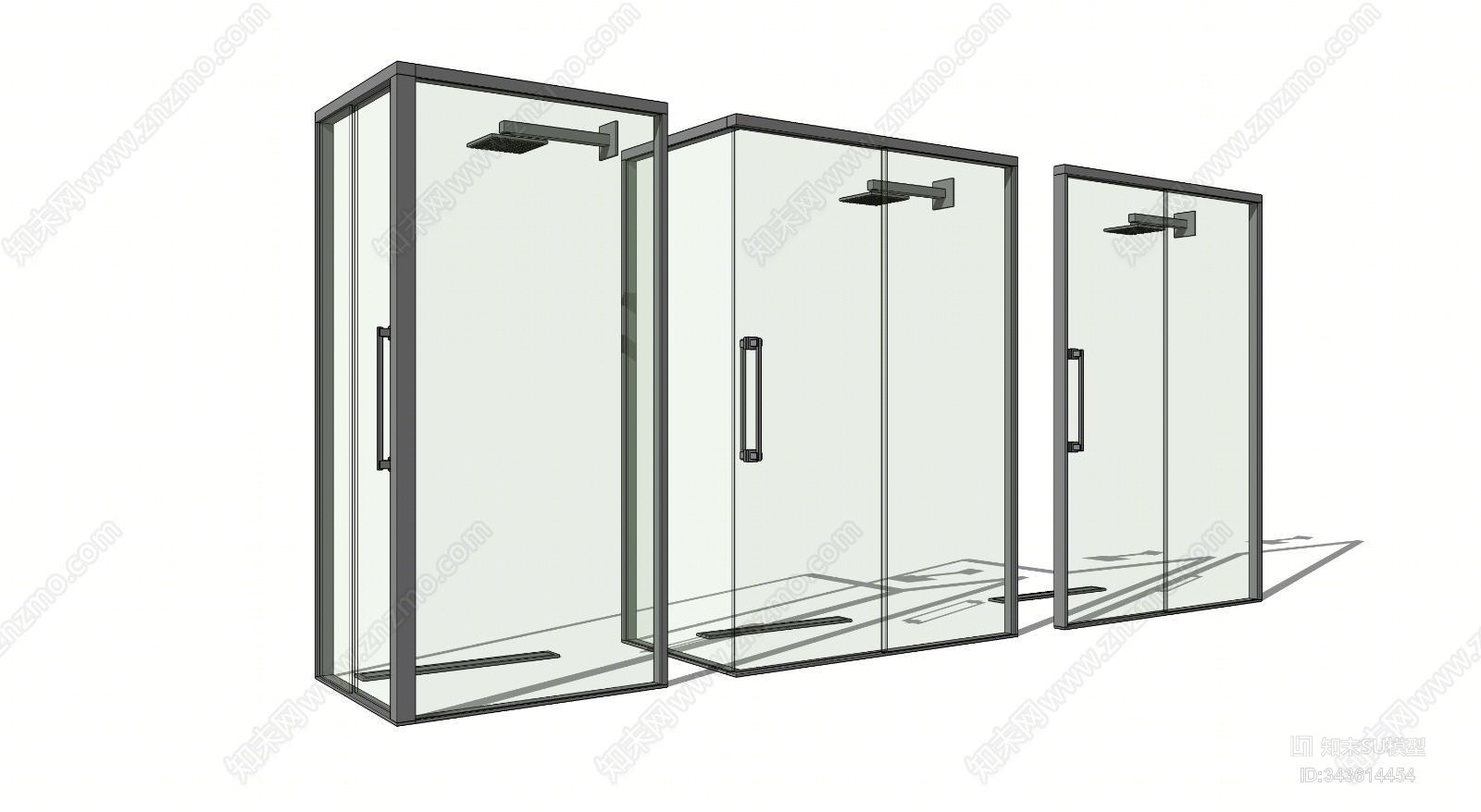 现代卫生间隔断SU模型下载【ID:343614454】