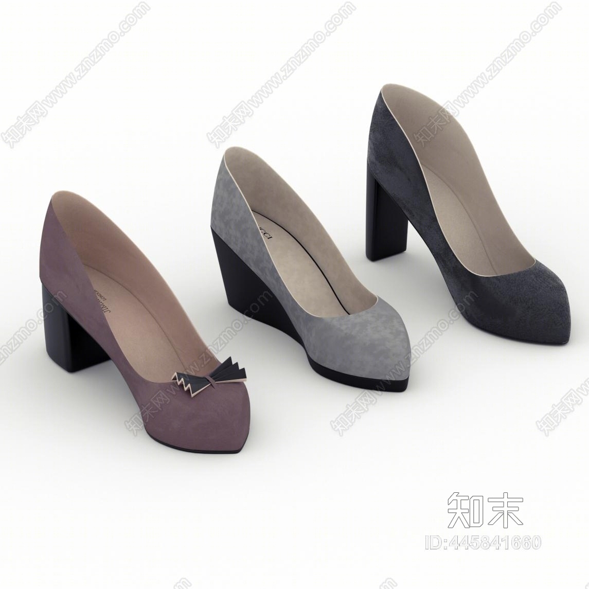 现代女式高跟鞋3D模型下载【ID:445841660】