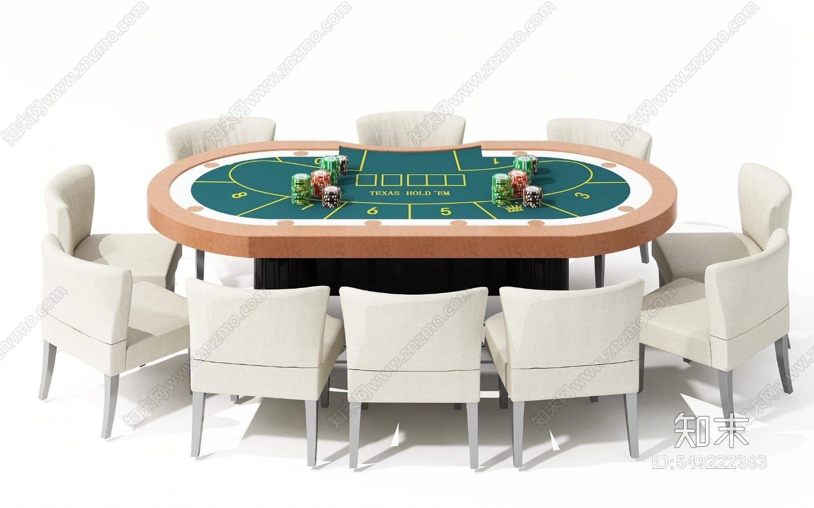 现代棋牌桌3D模型下载【ID:549222383】