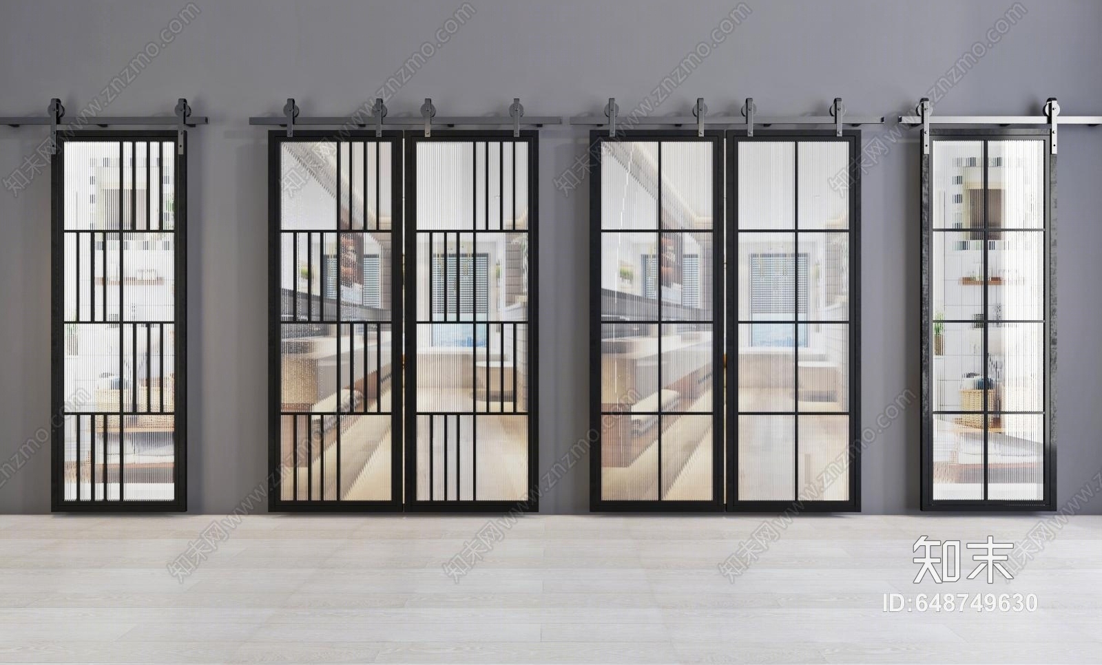 北欧铁艺仓谷门3D模型下载【ID:648749630】