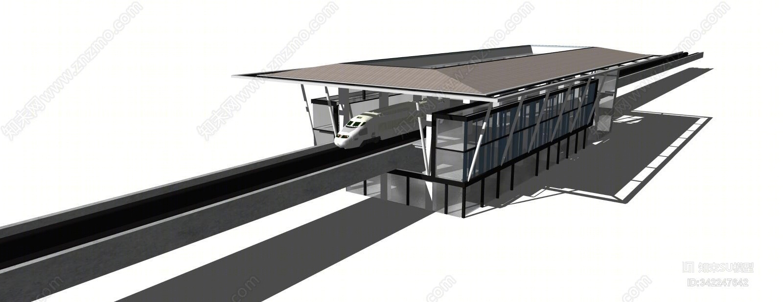 现代轻轨站SU模型下载【ID:342247642】
