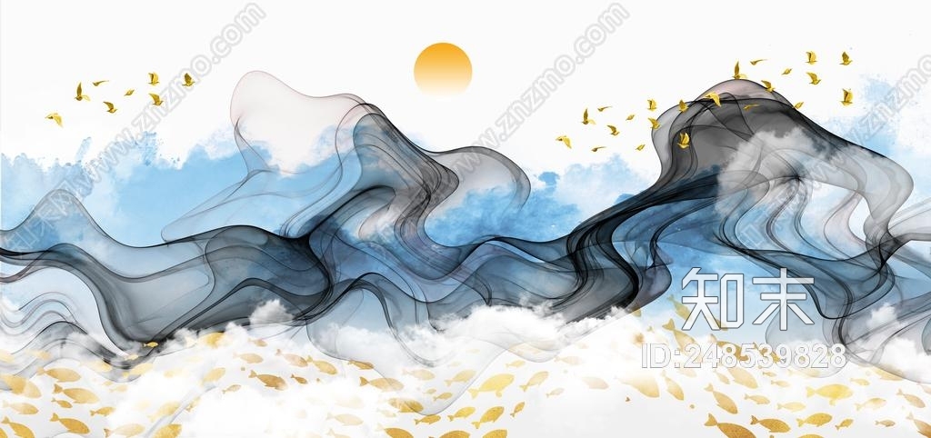 高清风水挂画贴图下载【ID:248539828】