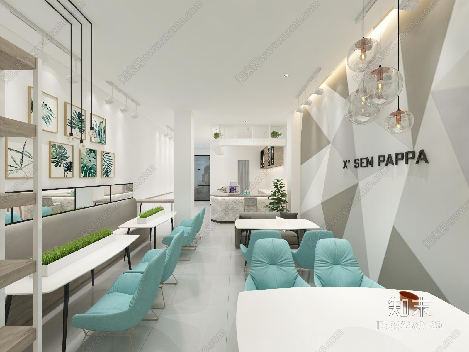 现代咖啡店3D模型下载【ID:343480129】