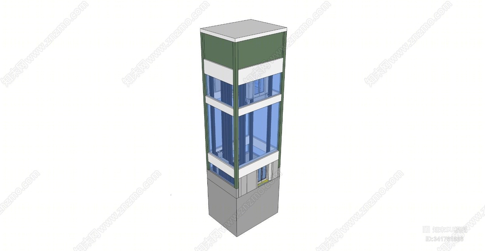 现代风格垂直电梯SU模型下载【ID:341761888】