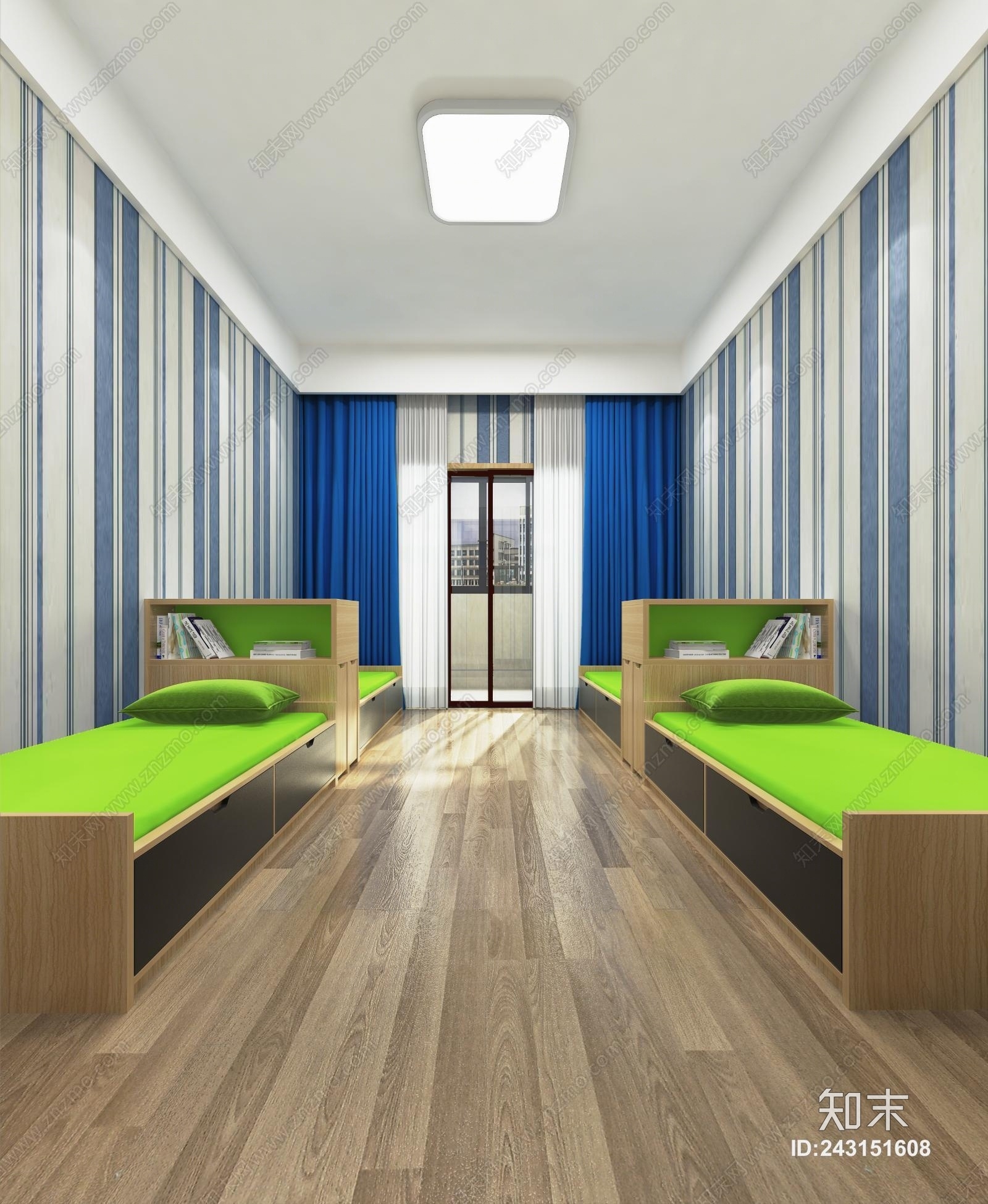 现代学校学生宿舍3D模型下载【ID:243151608】