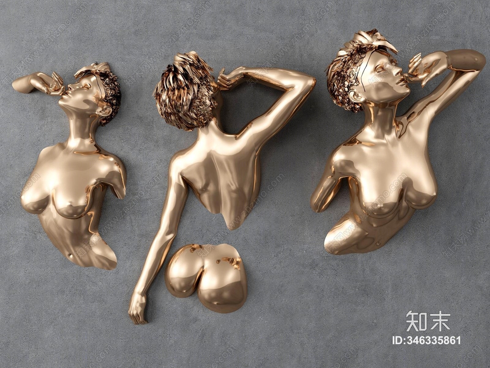 现代金属人物3D模型下载【ID:346335861】