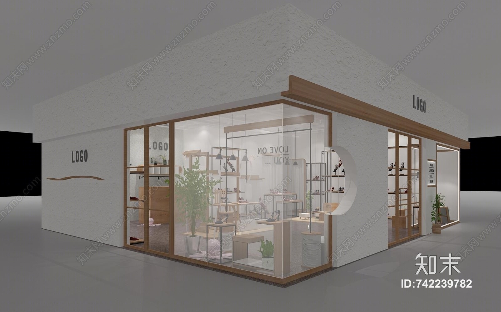北欧现代鞋店3D模型下载【ID:742239782】
