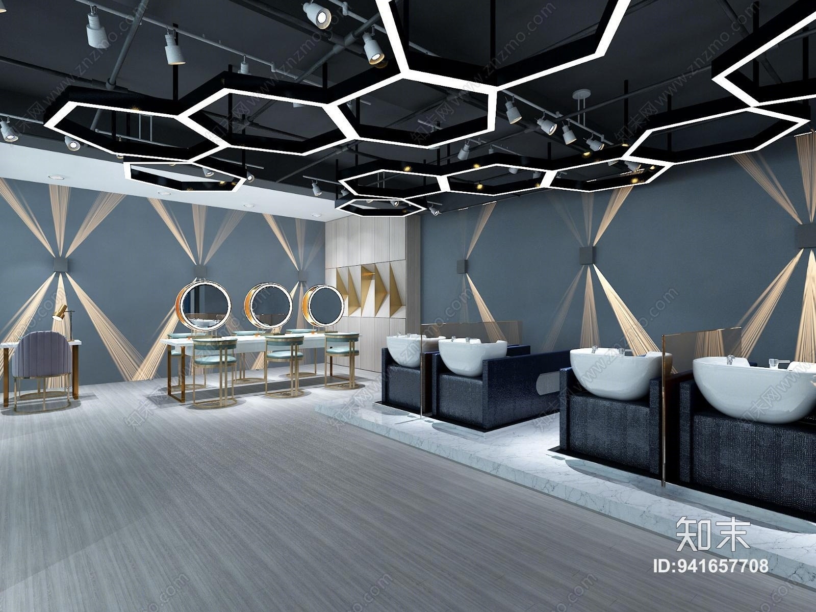 现代美容美发店3D模型下载【ID:941657708】