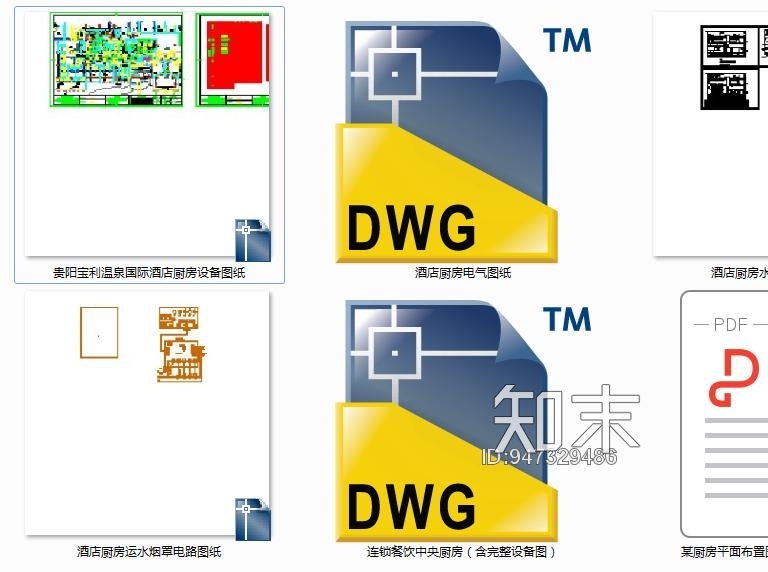 餐饮厨房设备图纸集cad施工图下载【ID:947329486】