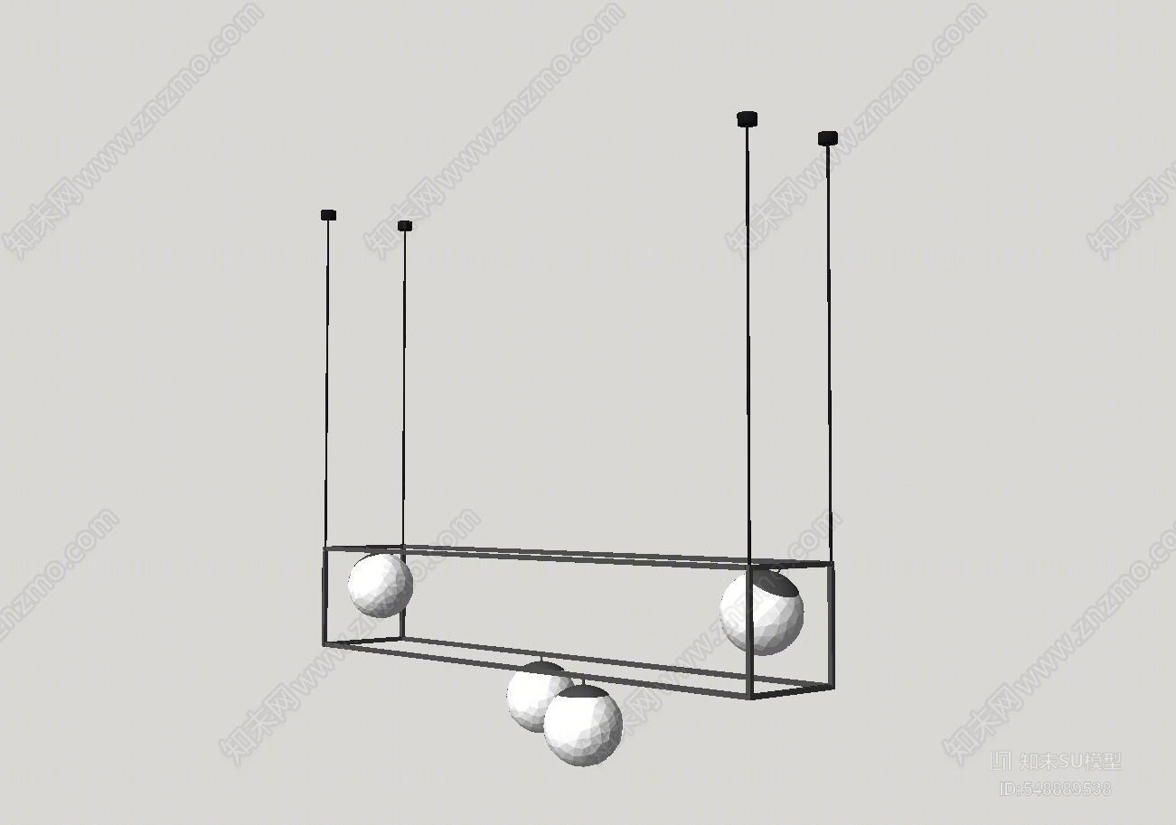 现代风格魔豆吊灯SU模型下载【ID:548889538】