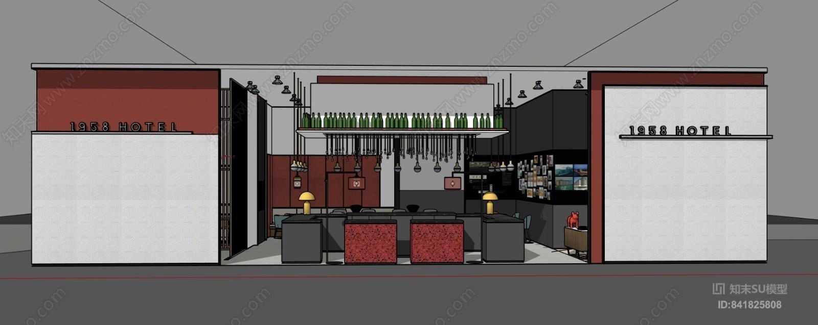 现代展厅SU模型下载【ID:841825808】