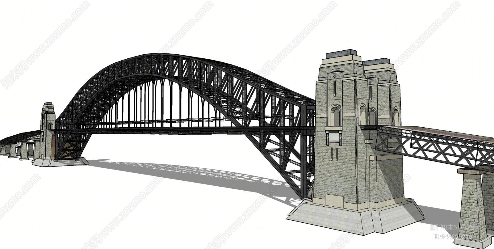 现代风格户外建筑大桥SU模型下载【ID:944895216】