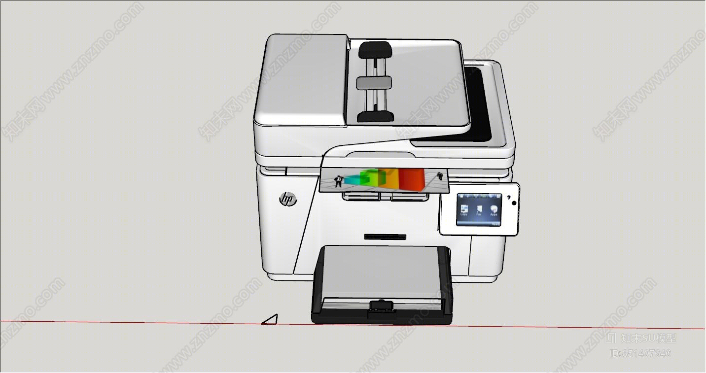 现代风格打印机SU模型下载【ID:851407646】