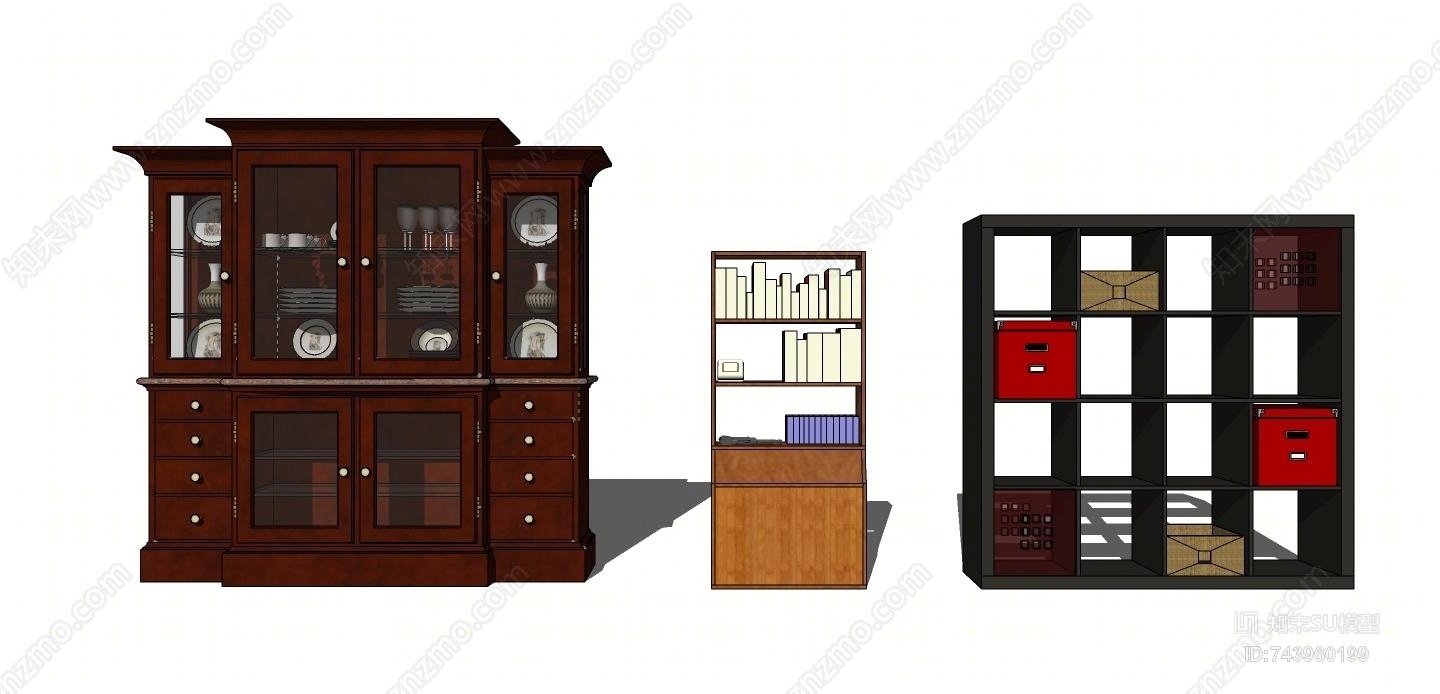 现代展示柜SU模型下载【ID:743960199】
