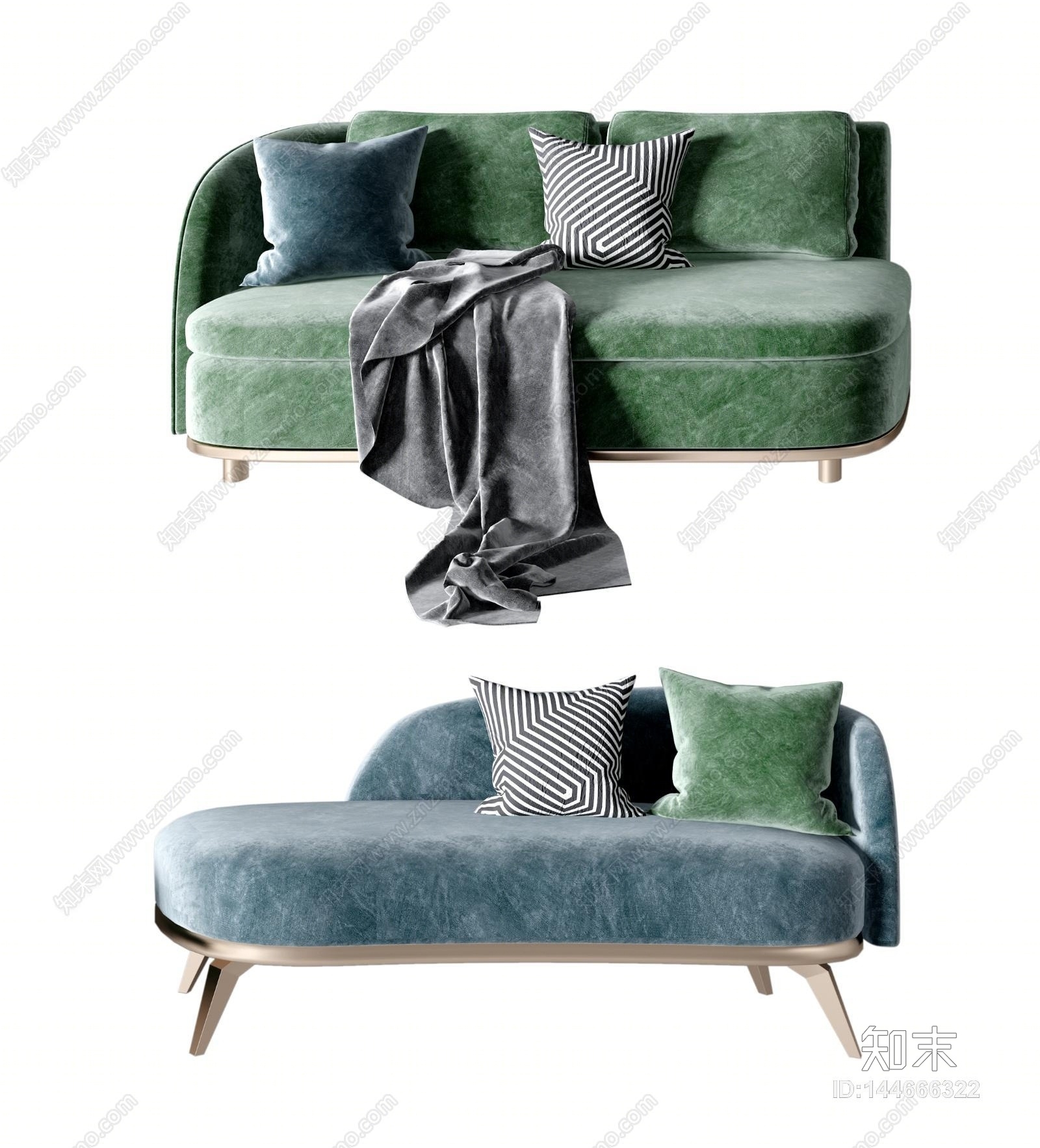 现代贵妃椅模型3D模型下载【ID:144666322】