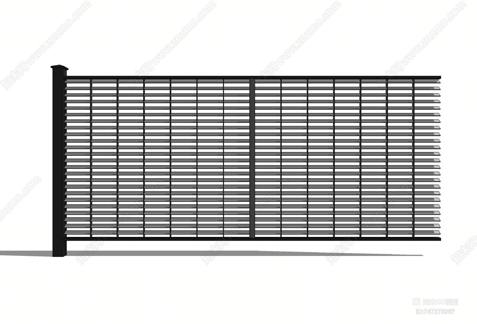 现代庭院景观铁艺围栏SU模型下载【ID:747275067】