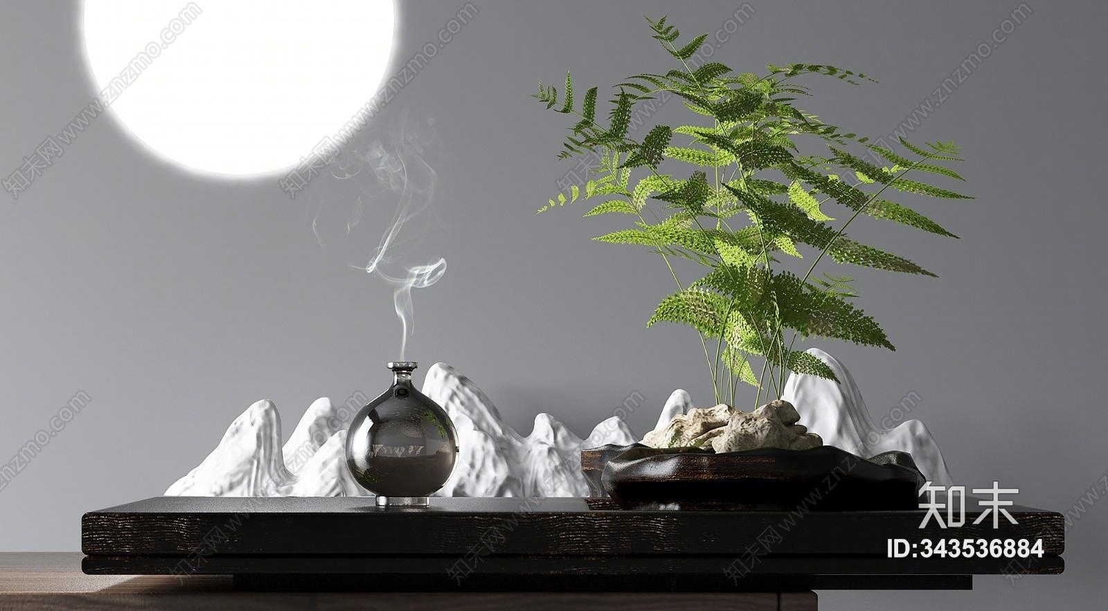 新中式盆景3D模型下载【ID:343536884】