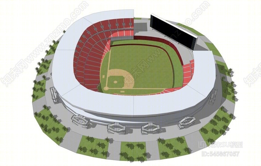现代体育场馆SU模型下载【ID:545867057】