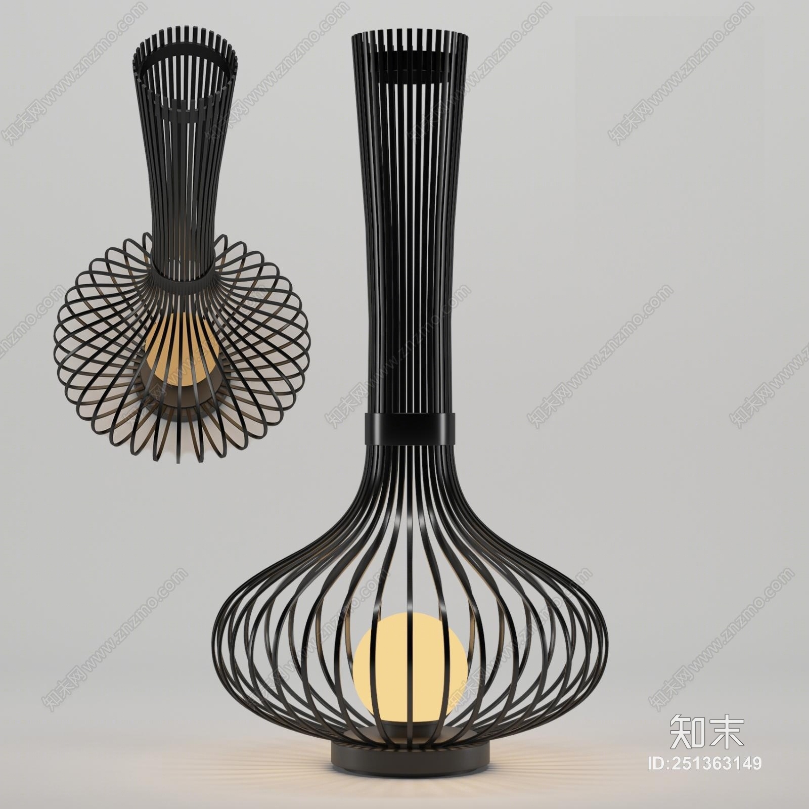 现代落地装饰灯3D模型下载【ID:251363149】