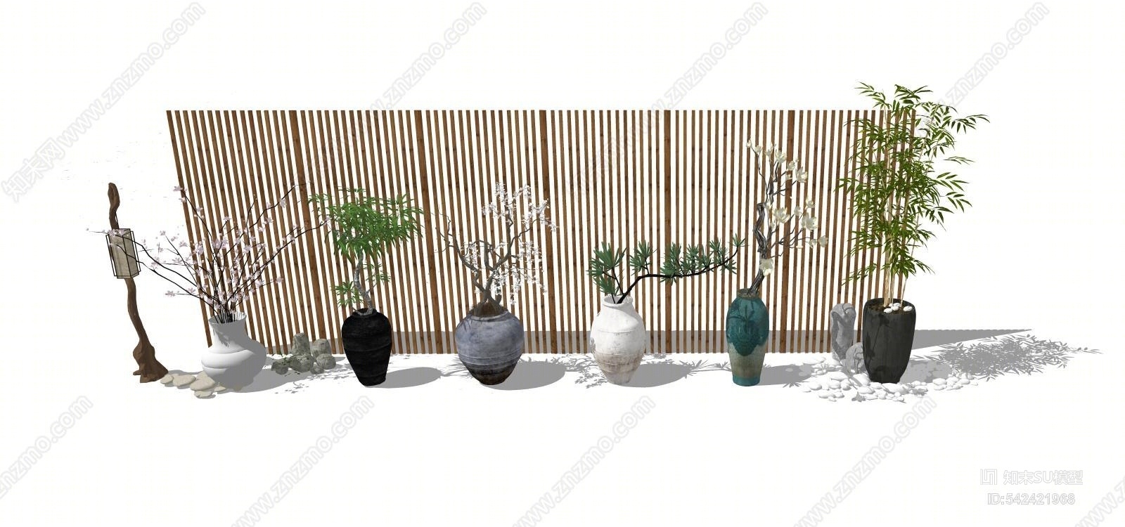 景观盆栽SU模型下载【ID:542421968】