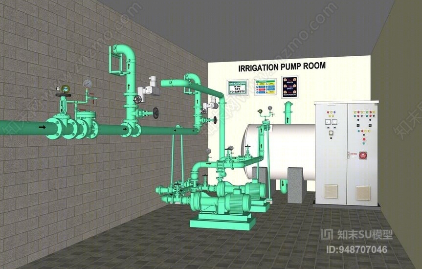 工业风格机房SU模型下载【ID:948707046】
