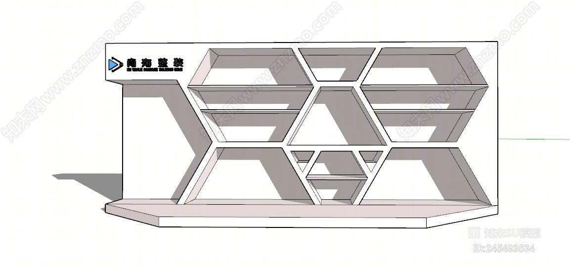 现代展柜六边形蜂巢SU模型下载【ID:245493534】